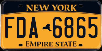 NY license plate FDA6865