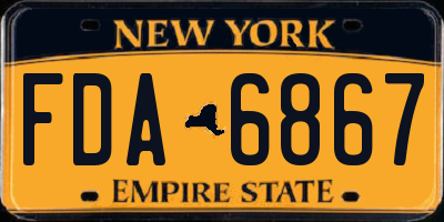 NY license plate FDA6867