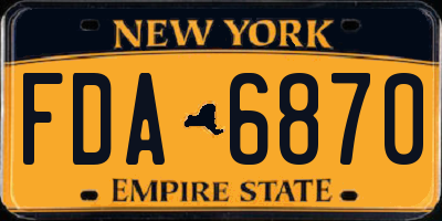 NY license plate FDA6870