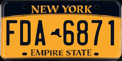 NY license plate FDA6871
