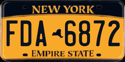 NY license plate FDA6872