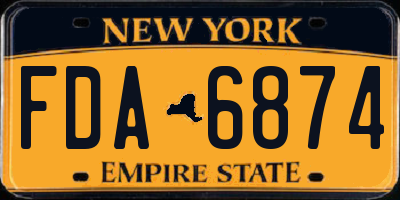 NY license plate FDA6874