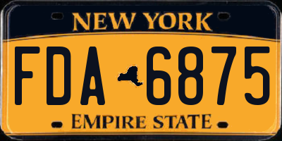 NY license plate FDA6875
