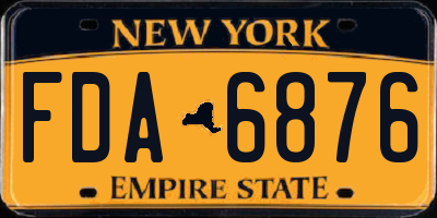 NY license plate FDA6876