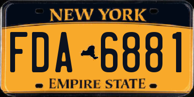 NY license plate FDA6881