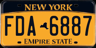 NY license plate FDA6887
