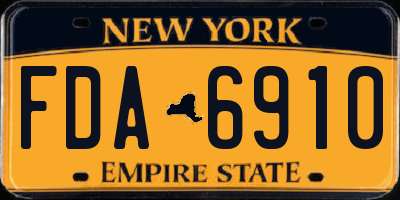 NY license plate FDA6910