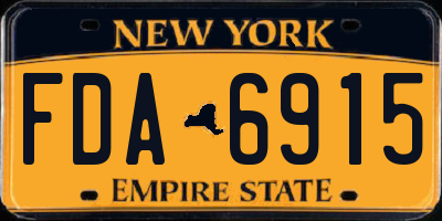 NY license plate FDA6915