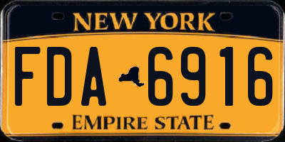 NY license plate FDA6916
