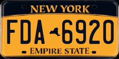 NY license plate FDA6920
