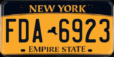 NY license plate FDA6923