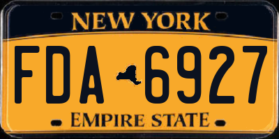 NY license plate FDA6927