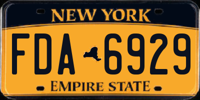 NY license plate FDA6929