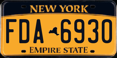 NY license plate FDA6930