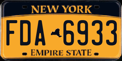 NY license plate FDA6933
