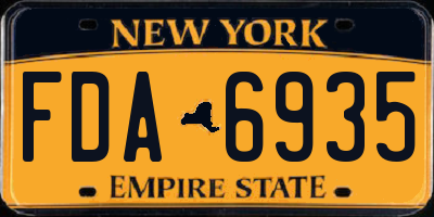 NY license plate FDA6935