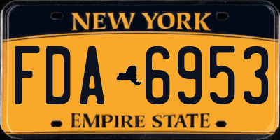 NY license plate FDA6953