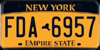 NY license plate FDA6957