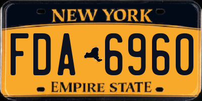 NY license plate FDA6960