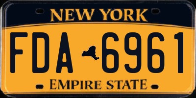 NY license plate FDA6961