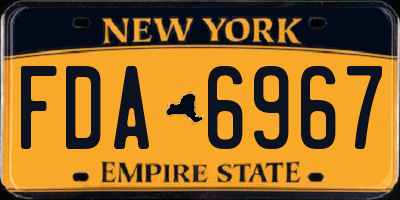 NY license plate FDA6967