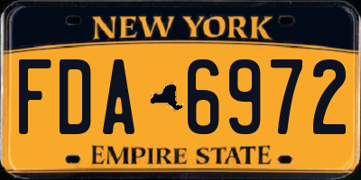NY license plate FDA6972