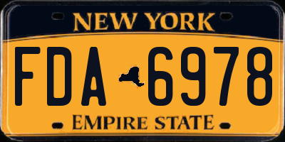 NY license plate FDA6978