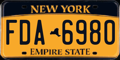 NY license plate FDA6980
