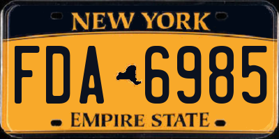 NY license plate FDA6985