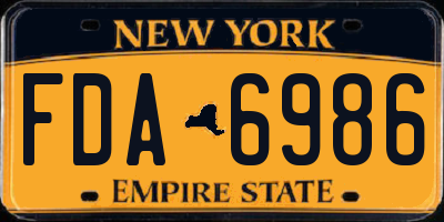 NY license plate FDA6986