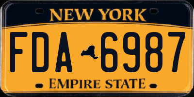NY license plate FDA6987