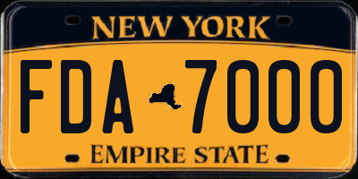 NY license plate FDA7000