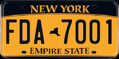 NY license plate FDA7001