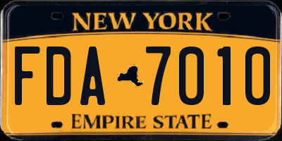 NY license plate FDA7010