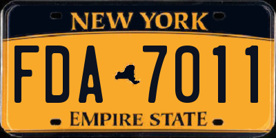 NY license plate FDA7011