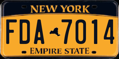 NY license plate FDA7014