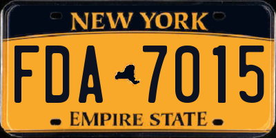 NY license plate FDA7015