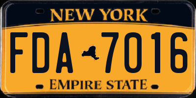 NY license plate FDA7016