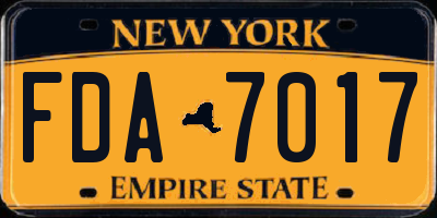 NY license plate FDA7017