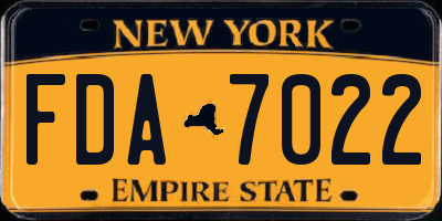 NY license plate FDA7022