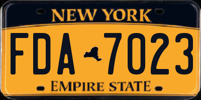 NY license plate FDA7023
