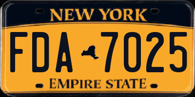 NY license plate FDA7025