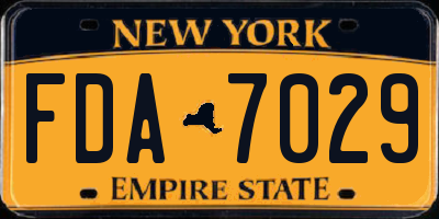 NY license plate FDA7029