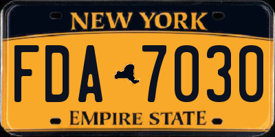 NY license plate FDA7030