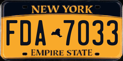 NY license plate FDA7033