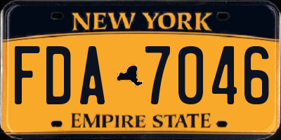 NY license plate FDA7046