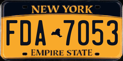 NY license plate FDA7053