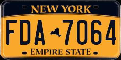 NY license plate FDA7064