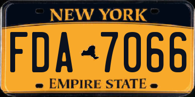 NY license plate FDA7066