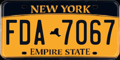 NY license plate FDA7067